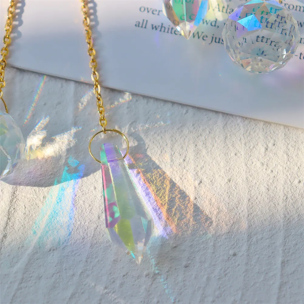 Crystal Wind Chime Star Moon Prism Hanging Pendant Home Garden Decorations