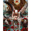 Roses and angels kit complet de peinture en diamant &agrave; perceuse carr&eacute;e 5D DIY pour adultes 40*50 cm