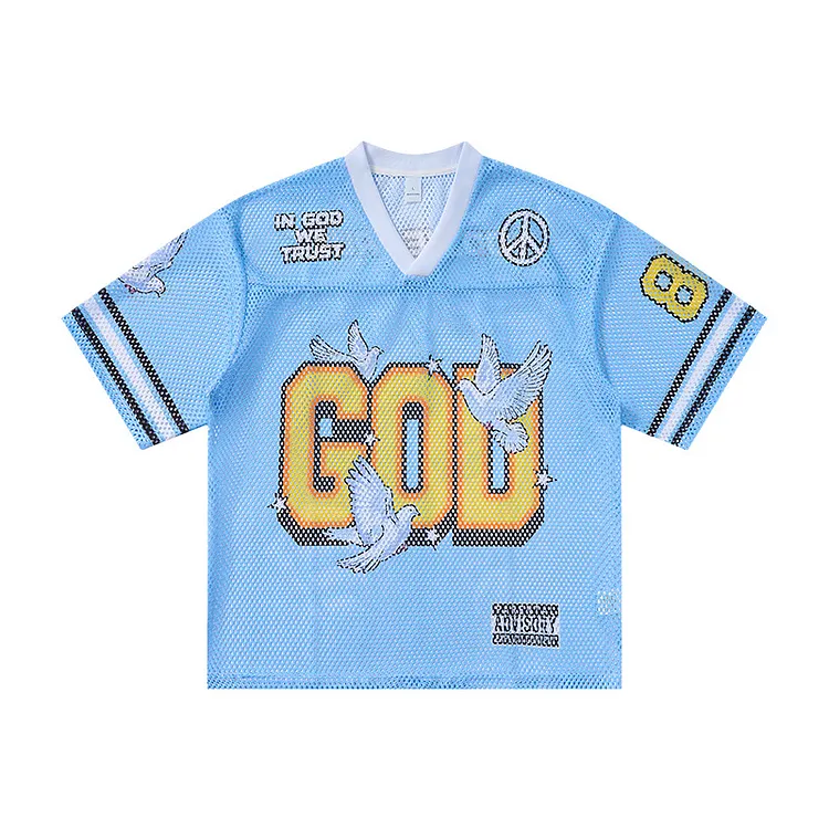 Men's Retro Y2k God Jesus Pattern Jersey T-shirt