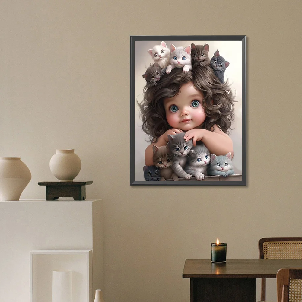 Diamond Painting - Full Round Drill - Sweet Girl(Canvas|30*40cm)