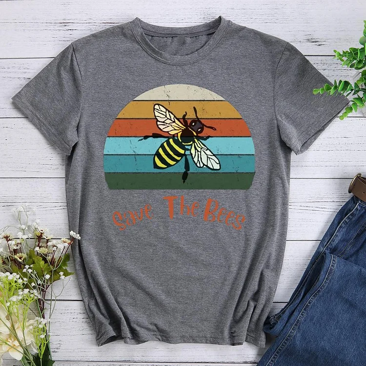 Save the bee Round Neck T-shirt