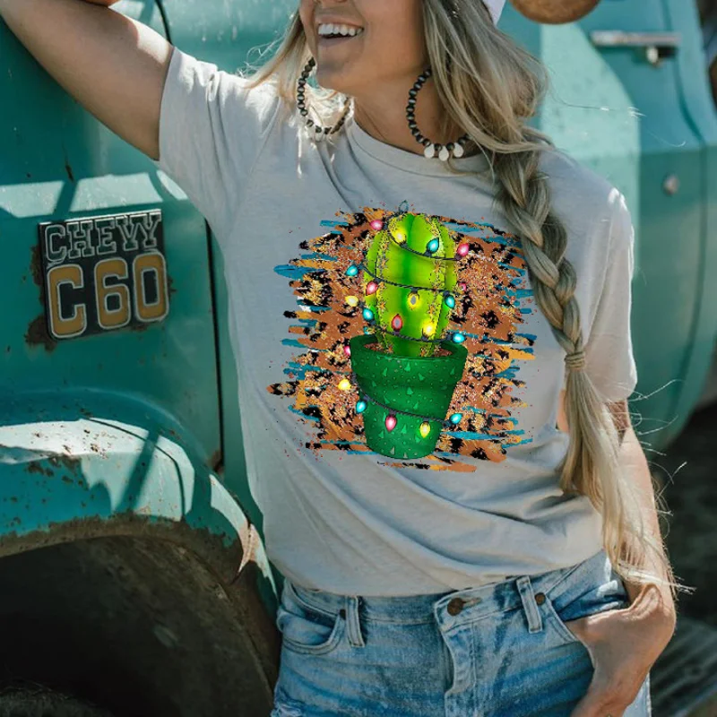 Cactus Potted Printed Women's T-shirt