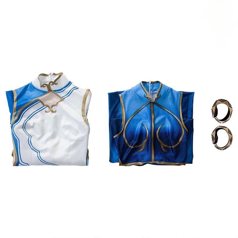 [Wetrose] In Stock Chunli 2023 Cosplay Costume Bodysuit Street Fighter 6 Chun-Li Chun Li New Outfit Full Set Halloween Party Wig