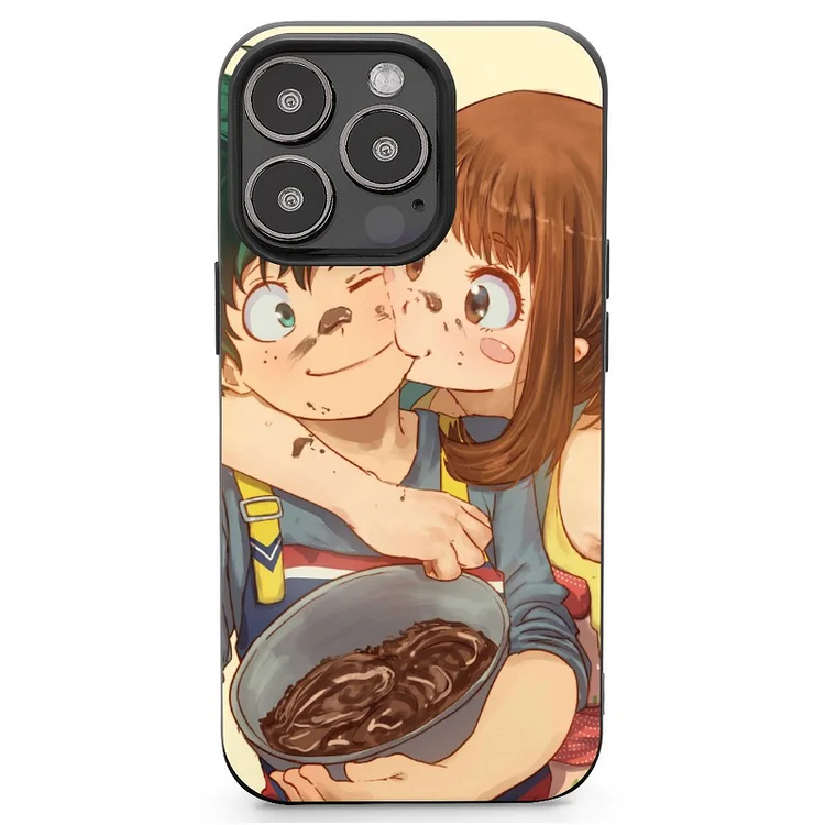 Izuku Midoriya Ochaco Uraraka Anime My Hero Academia Phone Case Mobile Phone Shell IPhone 13 and iPhone14 Pro Max and IPhone 15 Plus Case - Heather Prints Shirts