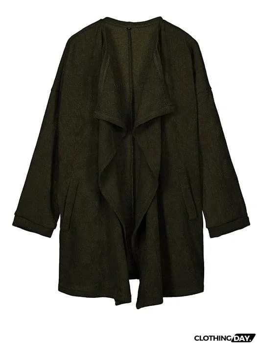 Solid Color Irregular Collar Cardigan Sweater Jackets