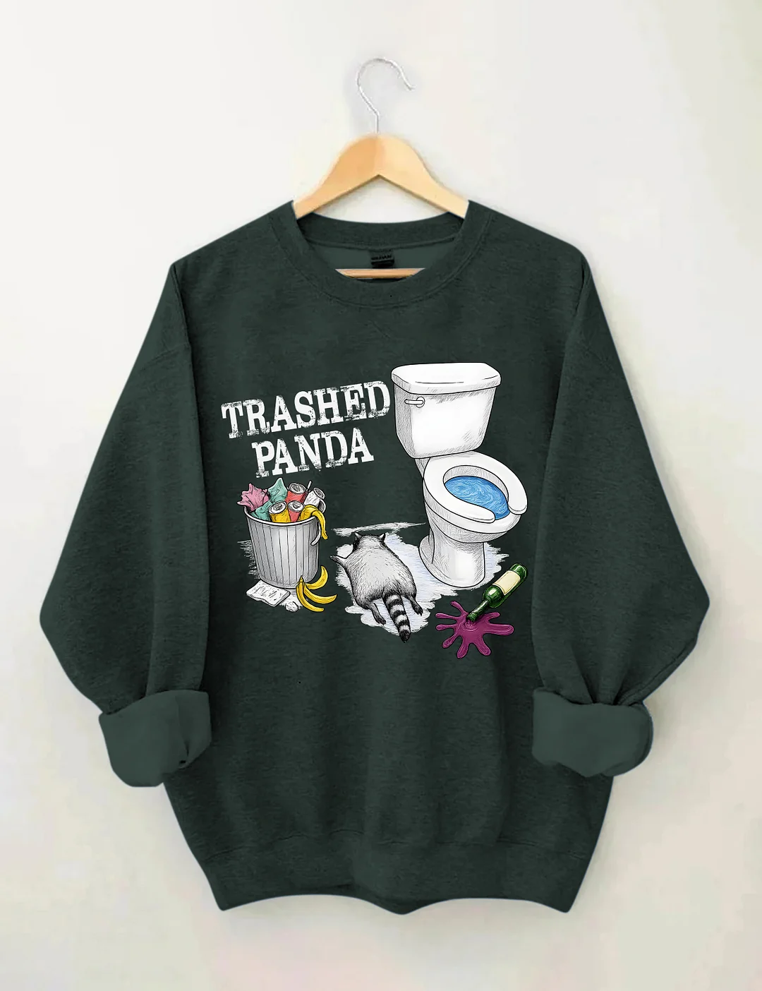 Trashed Panda Funny Drunk Raccoon Sweatshirt