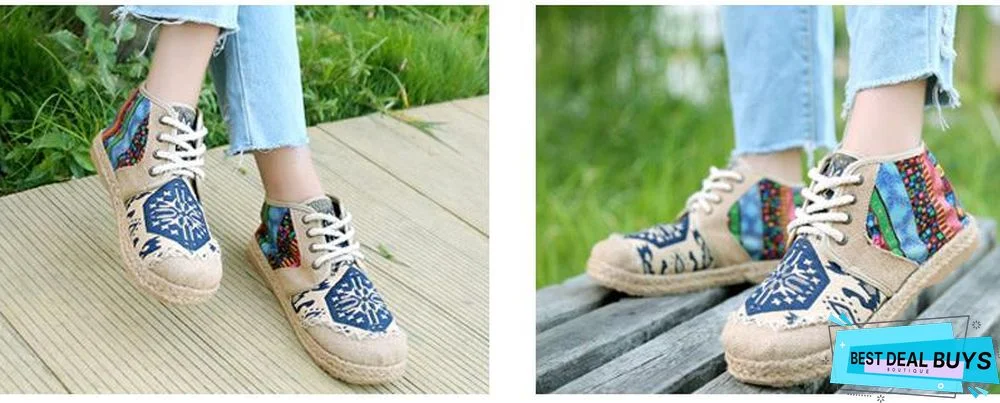 Embroider Shoes Women Ankle Boots Flat Autumn Shoes Comfortable Lace-Up Shoes Flats