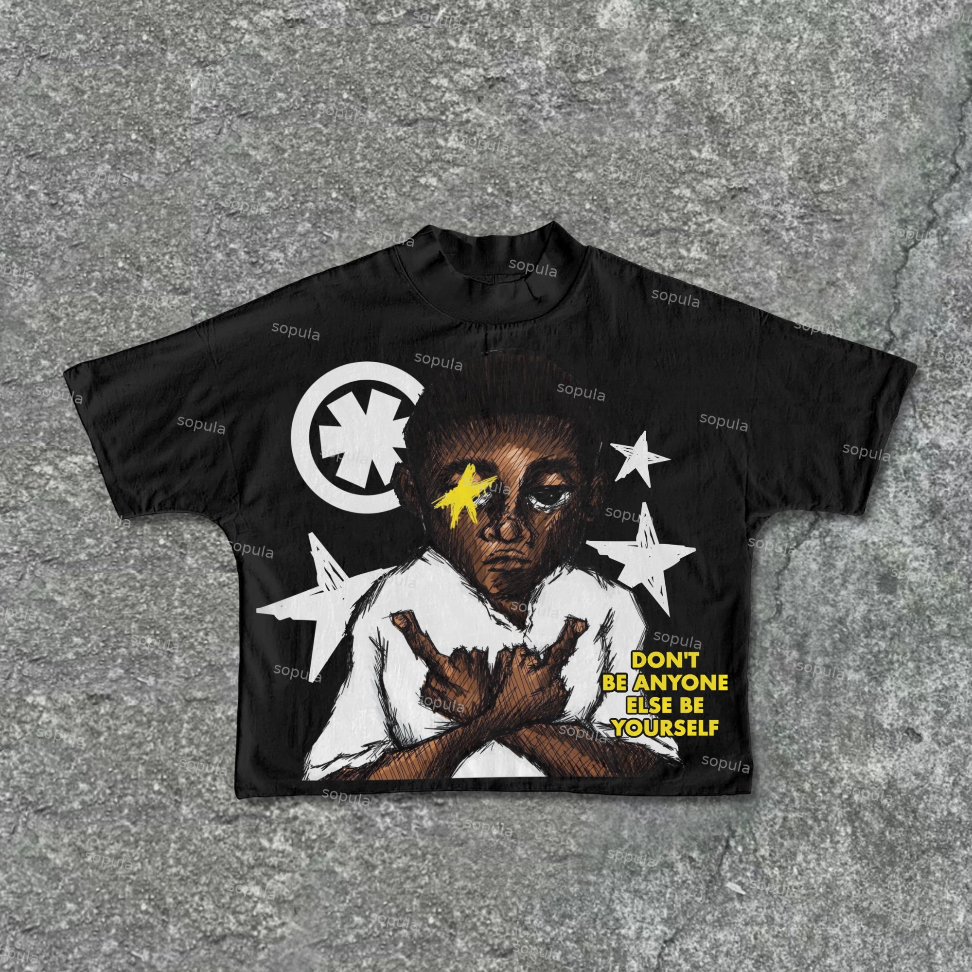 Street Boy - Be Yourself Draft Style Graphic Cropped T-Shirts - SOPULA