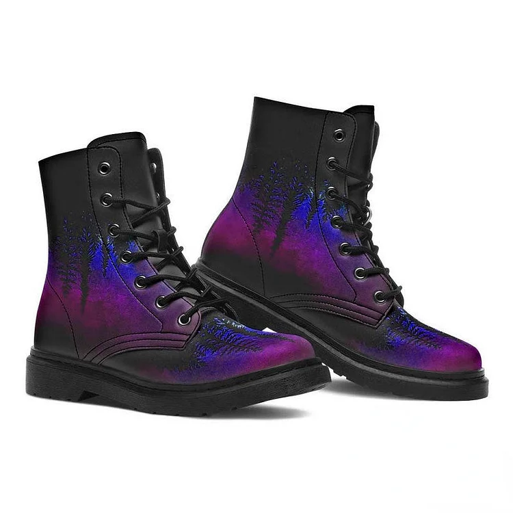 Women's Work Boots High Top Twig Print Martin Boots