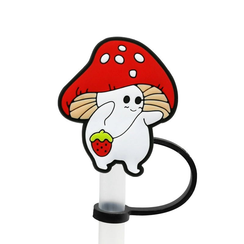 10 Pieces Cute Cartoon Silica Gel Straw Decorative Cap 1 Piece