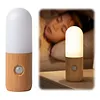 Rechargeable Motion Sensor Night Light Soft Glow Eye-Friendly Versatile Placement Minimalist Wood Battery Operated Shower Lamp for Wardrobe Hallway Closet Stairs