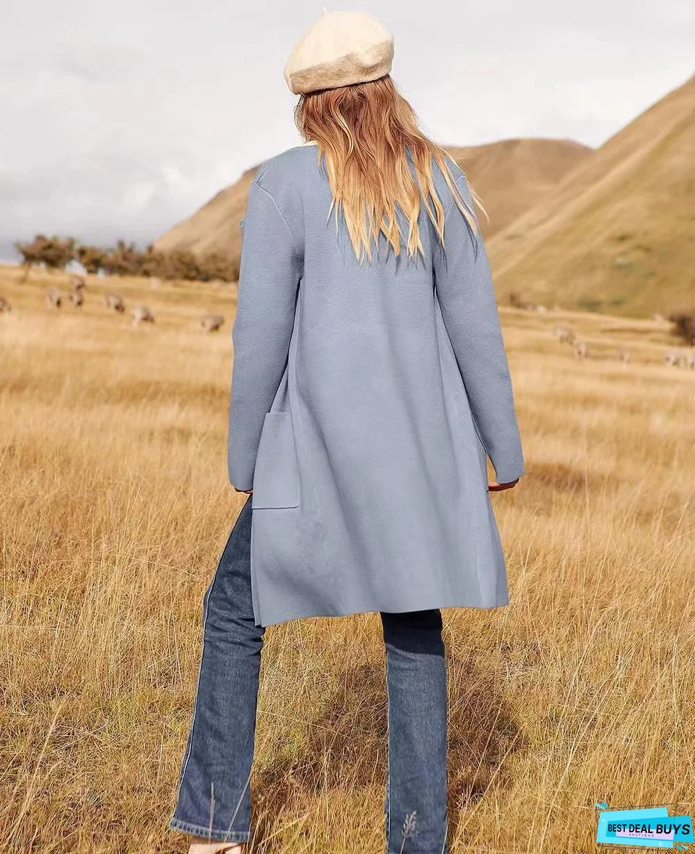 Plain Work Long Sleeve No Belt Outerwear