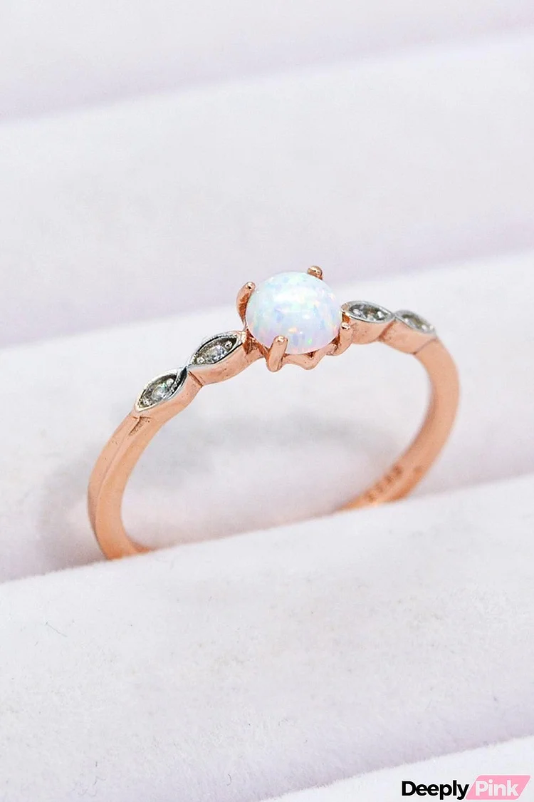 Opal Contrast Platinum-Plated Ring