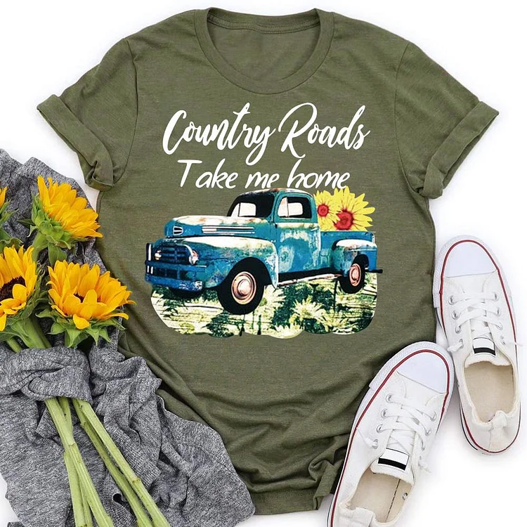 PSL - country road take me home village life T-shirt Tee -04885