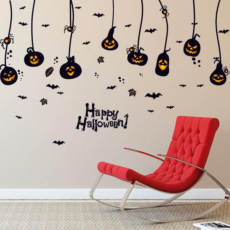 Halloween Evil Pumpkin Head Wall Sticker