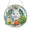 Easter Bunny DIY 2D Flat Acrylic Double Sided Diamond Painting Hanging Pendant