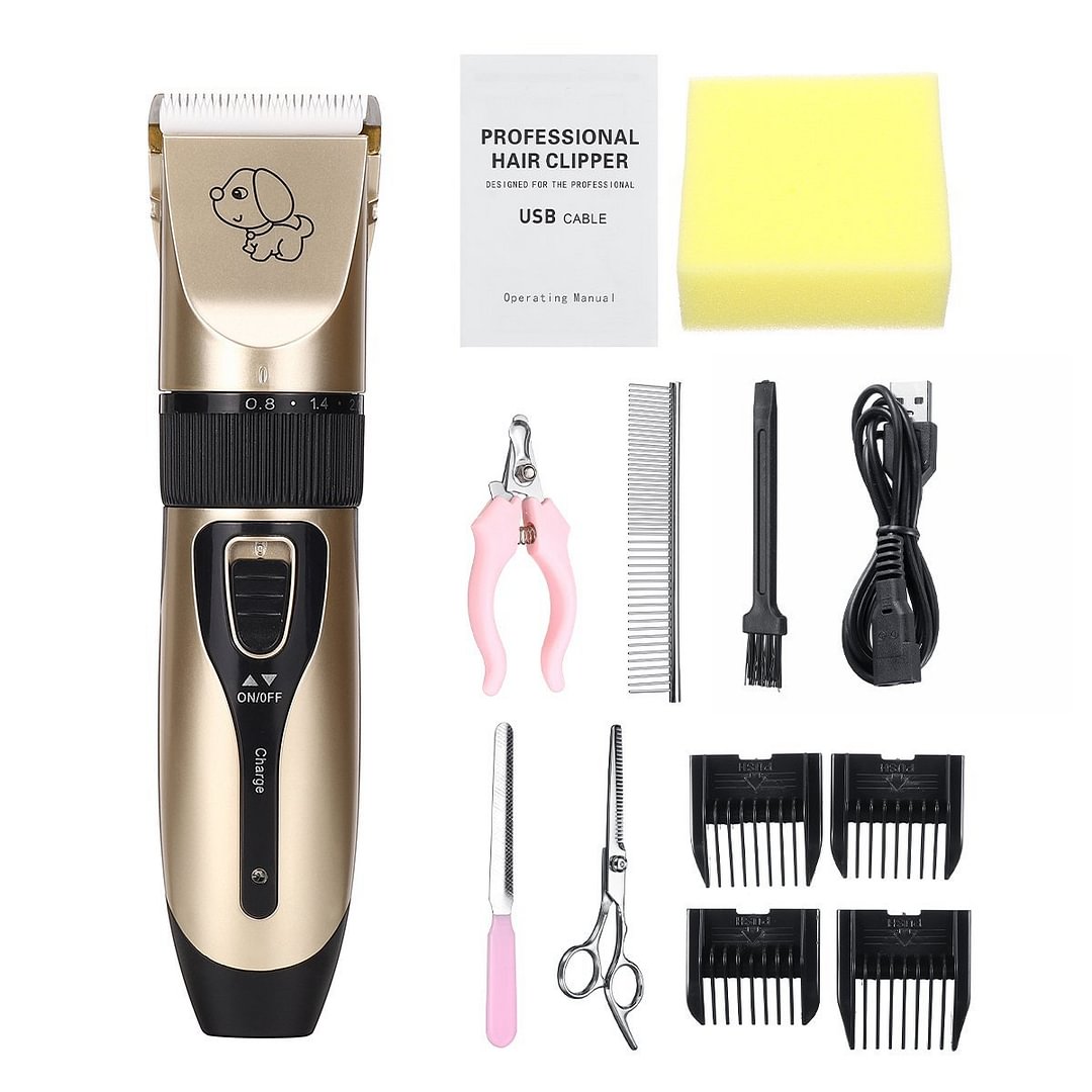 Cordless Grooming Kit Rechargeable for Dogs Cats - vzzhome