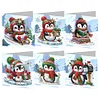 6Pcs Diamond Painting Penguin Greeting Cards Christmas Cards