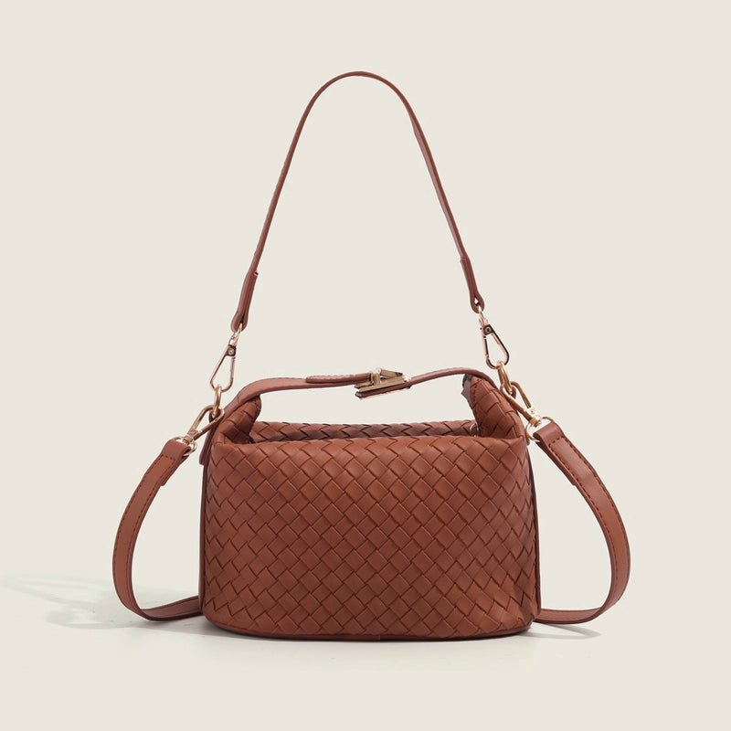 Women's Pu Leather Solid Color Classic Style Streetwear Square Zipper Shoulder Bag Handbag