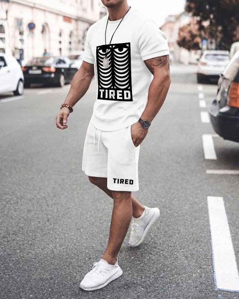 Men's Funny Printed Shorts Suit