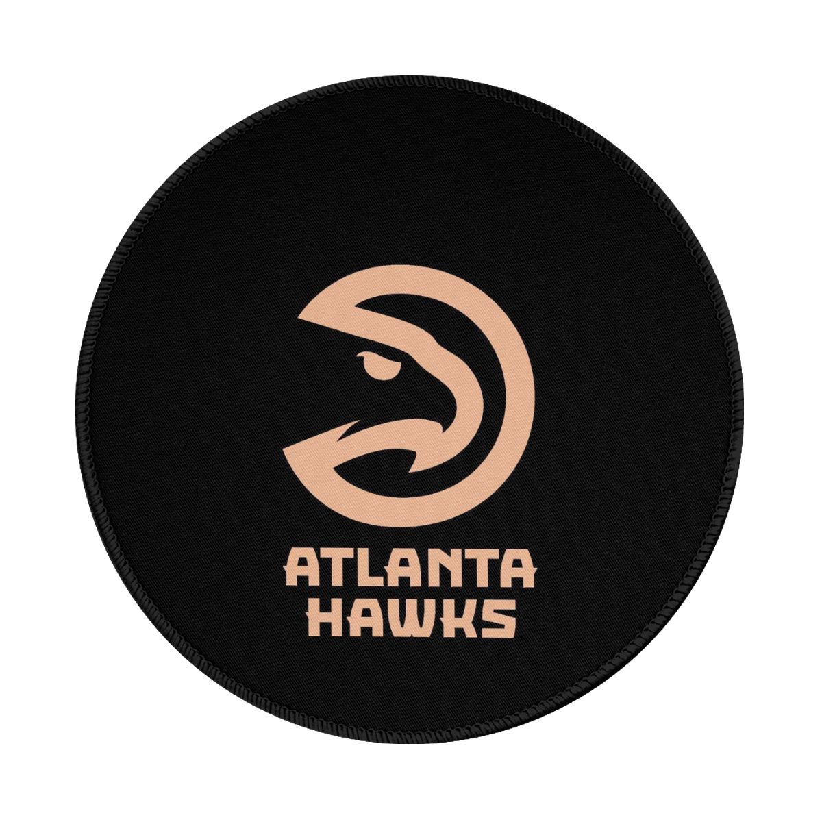 Atlanta Hawks Pale Yellow Logo Non-Slip Rubber Round Mouse Pad