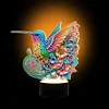 (US Local)DIY Diamond Hummingbird Art Painting Lamp with Tools for Bedroom Decor Gifts