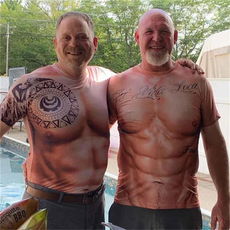 🎁Cadeau d'Halloweent🎁MUSCLE TATTOO - T-shirt imprimé sur toute sa surface