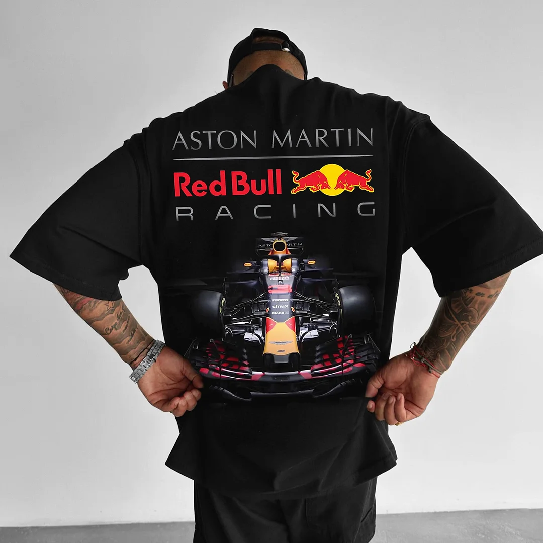 Oversized Aston Martin Energy Drink Printing Racing Tee