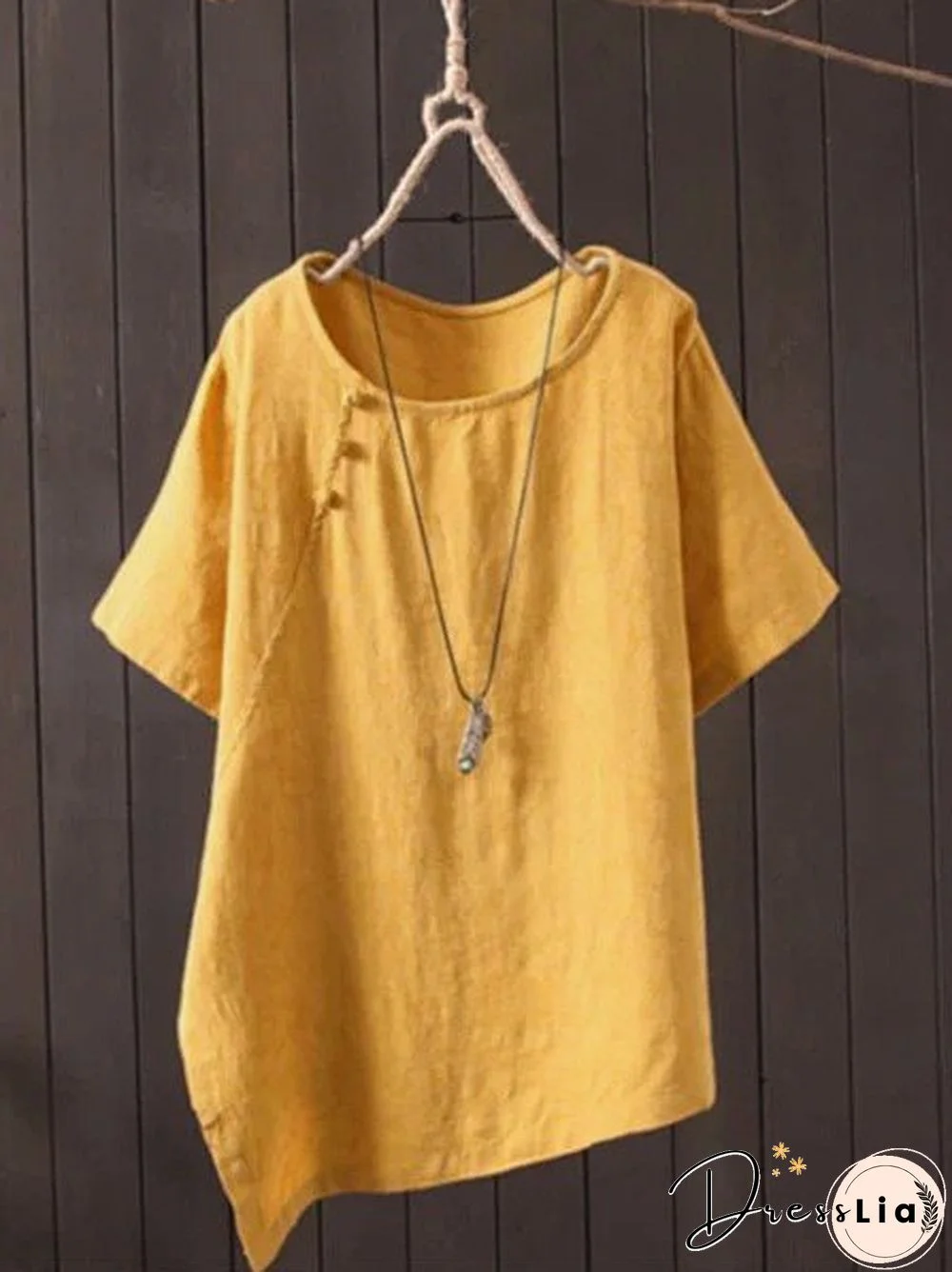 Casual Short Sleeve Round Neck Plus Size Tops