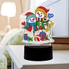 DIY Diamond Painting 7 Color Night Light Lamp Home Decoration Ornament Gift Kit(Christmas Snowman)