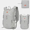 18L Lightweight Mountaineering Backpack with Reflective Strips & Chest Storage Bag Foldable Running Storage Knapsack Breathable Splash-Proof Hiking Nylon Pouch Hiking Work Travel Camping Backpacks