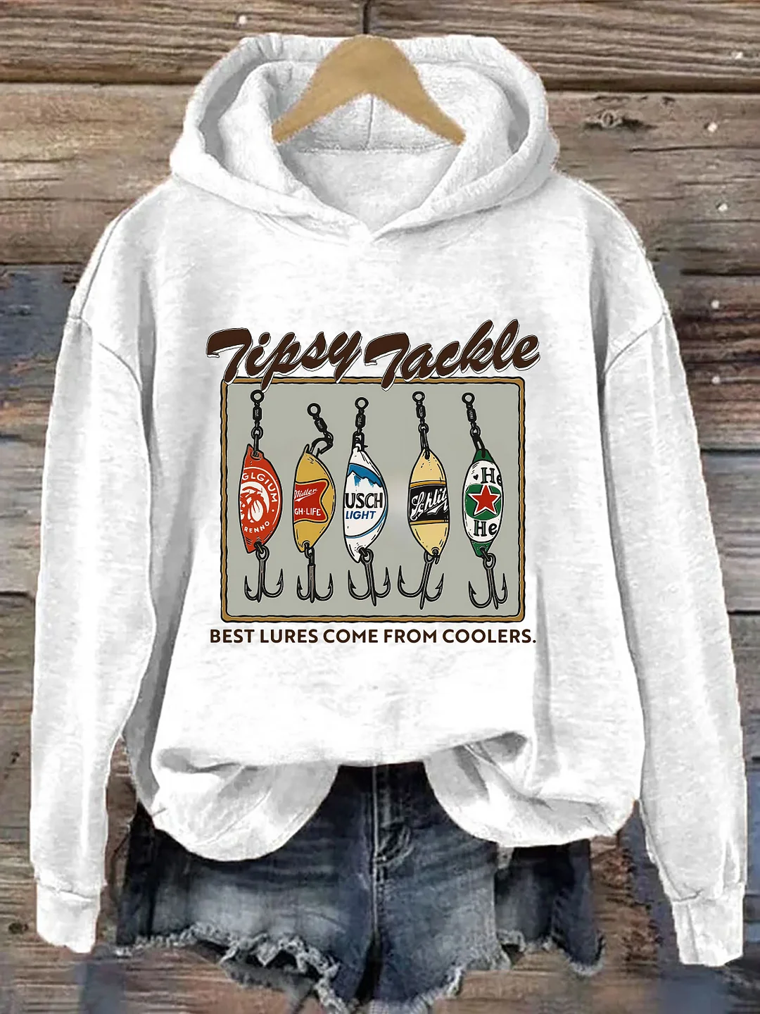 Tipsy Tackle Beer Fishing Hoodie