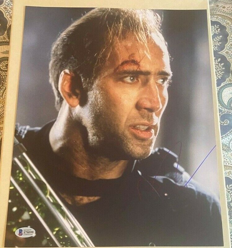 Nicolas Nick Cage signed autographed 11x14 Photo Poster painting The Rock Con Air Oscar COA