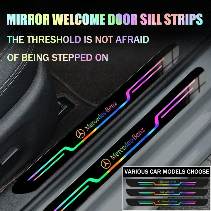 Acrylic mirror laser car welcome door sill strip(4PCS)