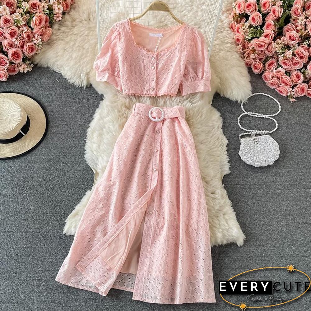 Square Collar Two-Piece Set P15460