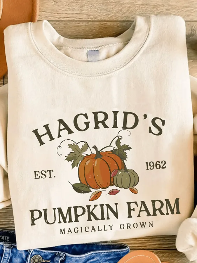 Women's Halloween Pumpkin Crewneck Sweatshirt 