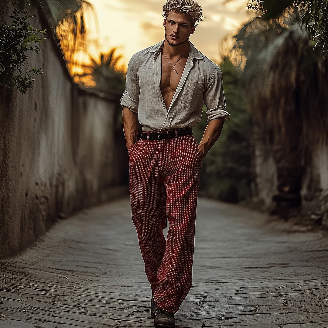 Classic Plaid Trousers - Stylish And Comfortable For All Seasons-inspireuse