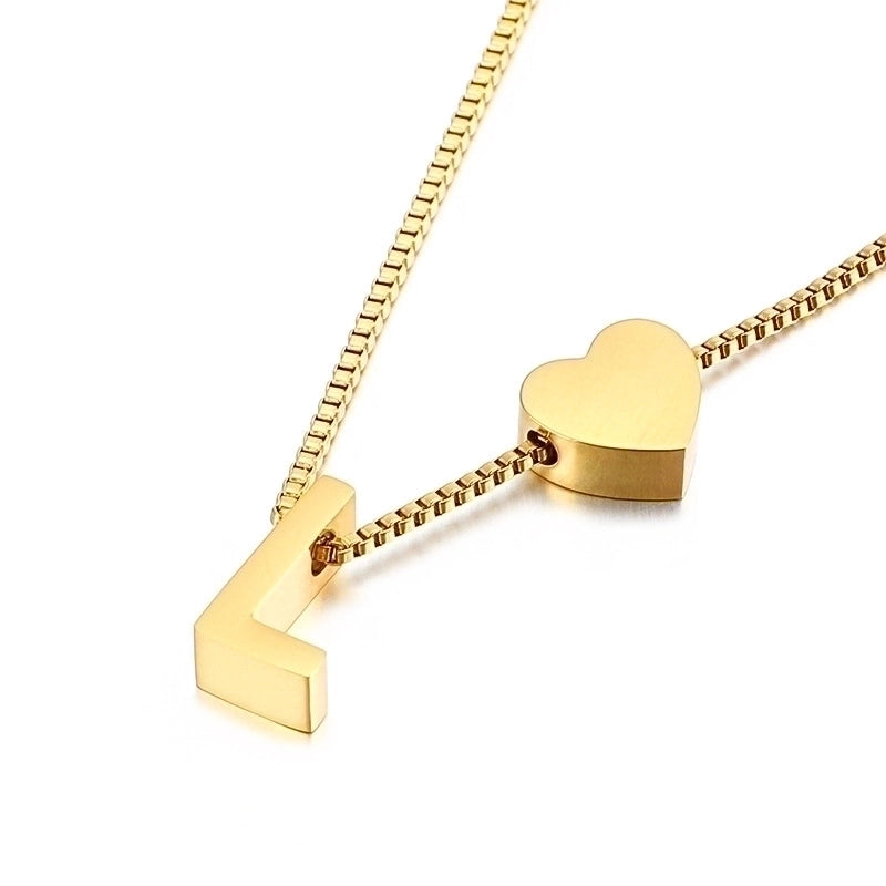 Titanium Steel 18K Gold Plated Korean Style Plating Letter Necklace