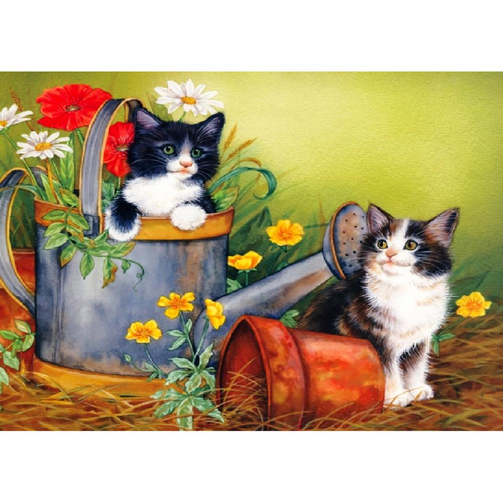 

Cats and Flowers-Round Drill Diamond Painting-40*30CM, 501 Original