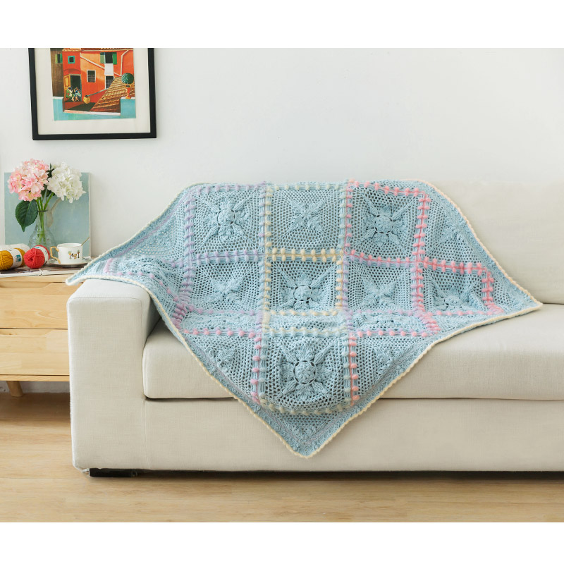 Cozy Leaf Handcraft DIY Crochet Kit: Embossed Leaf Pattern Rug Yarn