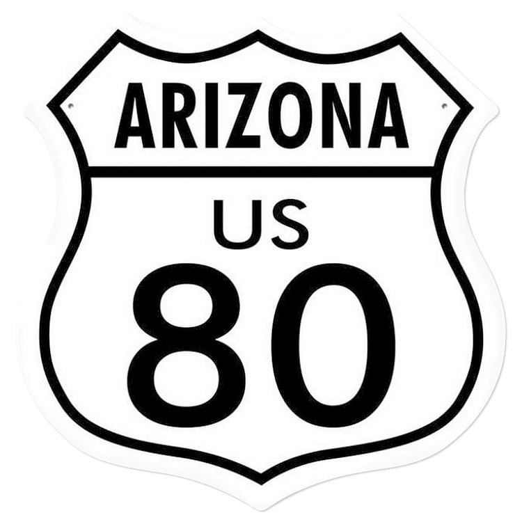30*30cm - Route 80 Arizona - Shield Tin Signs/Wooden Signs