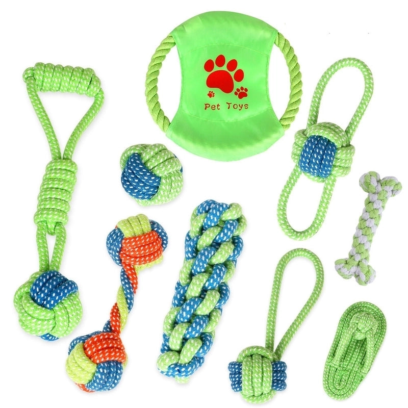 2 Pieces Pet Dog Cotton Rope Toys Tooth Cleaning Chewing Rope Combination Set Pet Supplies