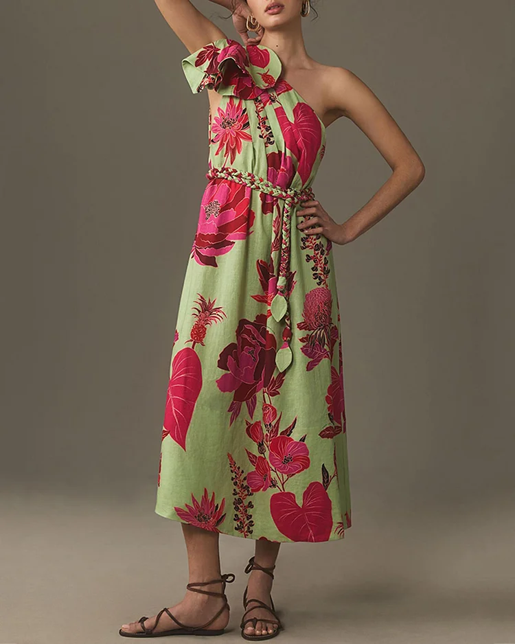 Ladies Elegant Fashion Printed Dress