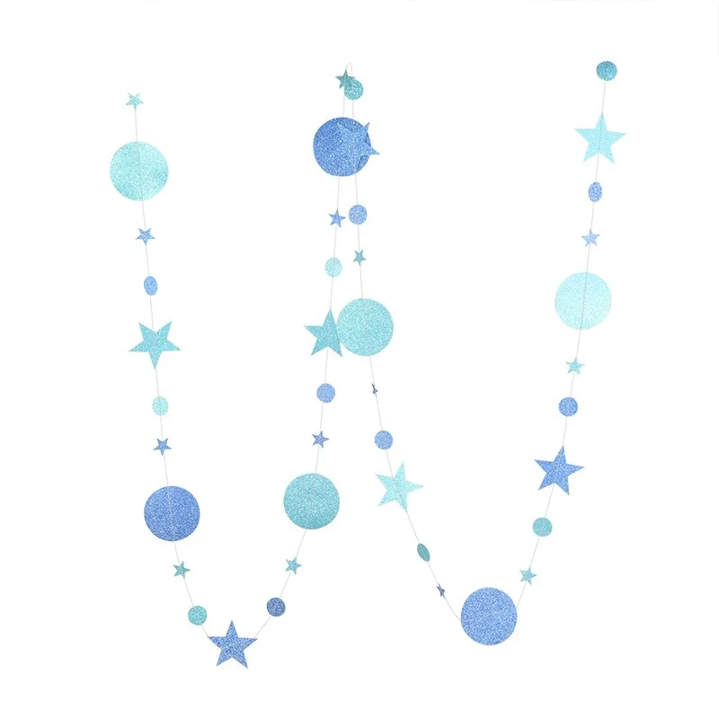 4m Gold Silver Star Circle Party Decoration Paper Garlands Wedding Screen Decor Birthday Party Supplies Girls bedroom decor