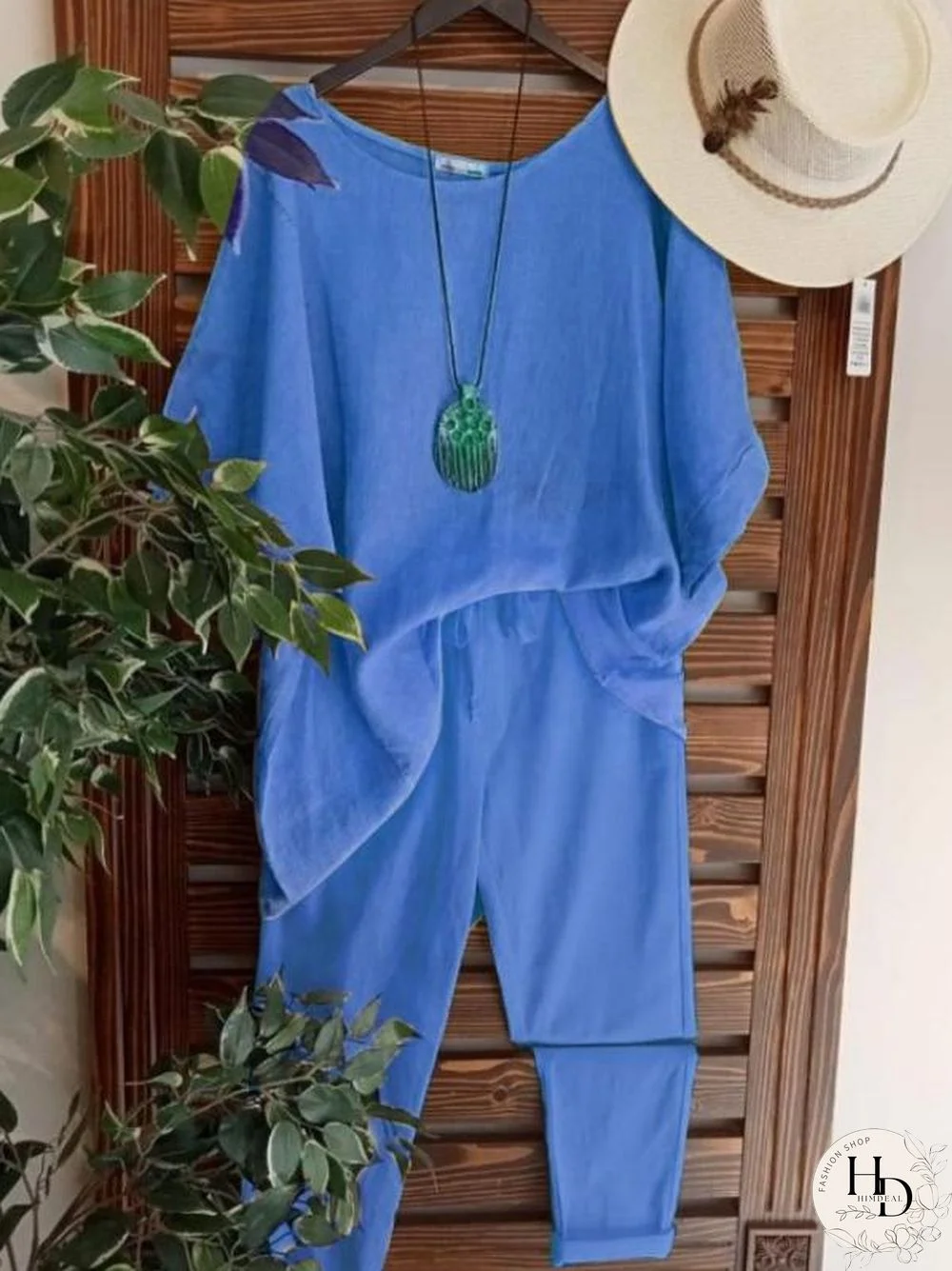 Solid Color Laid Back Women Two Pieces Suit