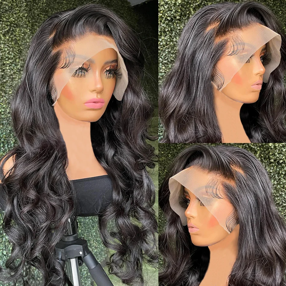 Body Wave 200% Density Transparent Lace Full Frontal Lace Wig Pre-Plucked
