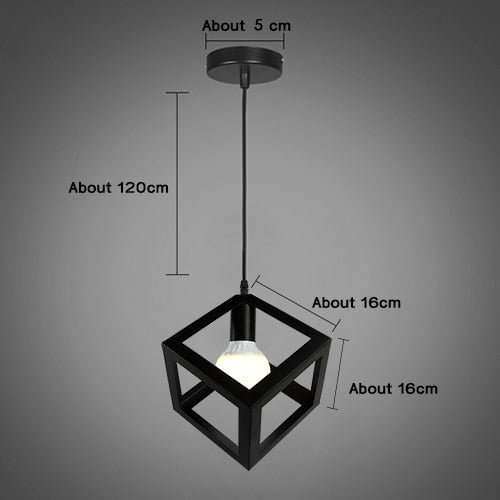 Modern Pendant Light Black Iron Hanging Cage Vintage Led Lamp E27 Industrial Loft Retro Dining Room Restaurant Bar Counter