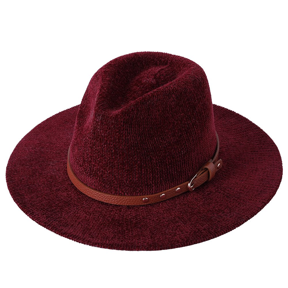 Betsy Knitted Fedora - Red Wine
