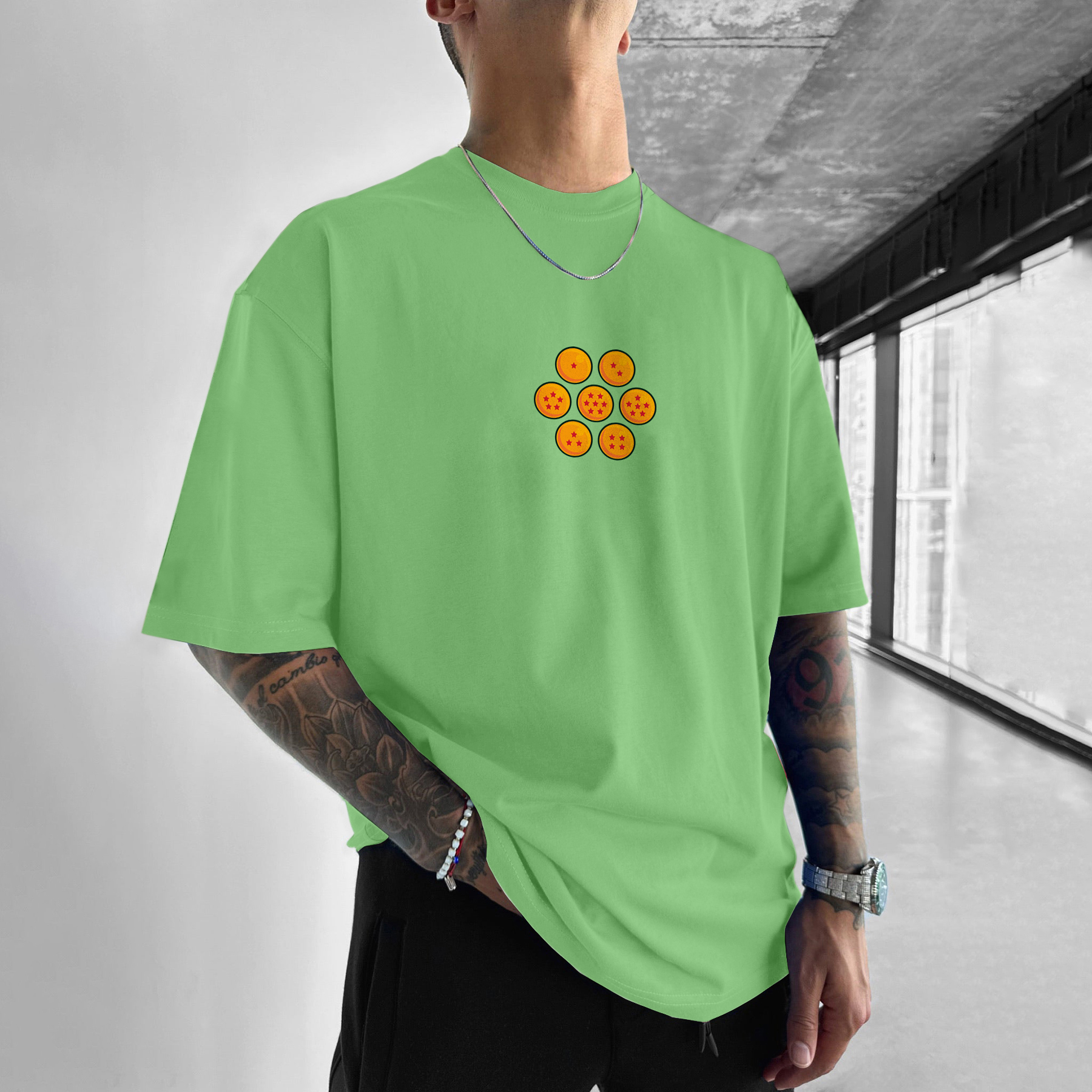 Unisex Loose Dragon Ball Animation Dragon Print T-Shirt