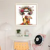 Cartoon Japanese Geisha-11CT Stamped Cross Stitch 40*40cm/15.75*15.75in
